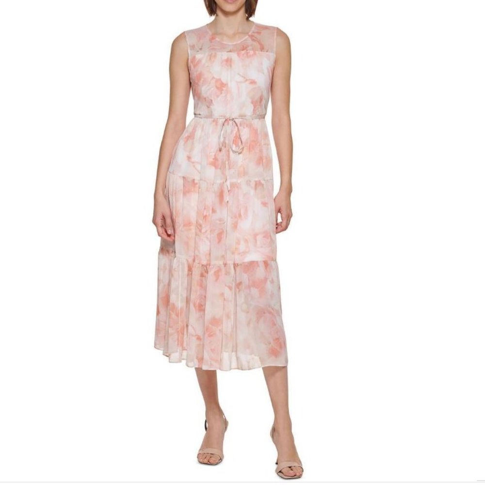 Calvin Klein Floral chiffon dress